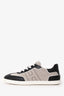 Hermès Black Leather/Grey Canvas 'Match' Sneakers Size 36