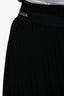Balenciaga Black Pleated Midi Skirt with Logo Waistband Size 38