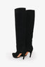 Christian Dior Black Suede Knee-High Boots Size 37.5