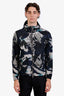 Burberry Green/Navy Camouflage Print Hooded Windbreaker Jacket Size 46 Men's