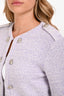Maje Purple/White Tweed Double Breasted Jacket Size 2