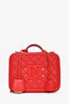 Pre-loved Chanel™ 2018 19 Red Caviar Leather Medium Filigree Vanity Case