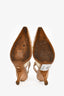 Christian Dior Beige Mesh Suede Polka Dot J'Adore Slingback Kitten Heel Size 37