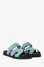 Hermès Blue Suede Leather Chypre Sandals Size 37.5