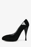 Rene Caovilla Black Suede Crystal Pump Size 37.5