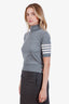 Thom Browne Grey Wool Short Sleeve Turtleneck Sweater Size 36