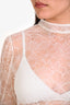 Frame White Lace Mock Neck Blouse Size M