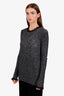 Celine Black Wool Fuzzy Trim Sweater Size M