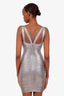 Herve Leger Silver Metallic Bandage Dress Size S