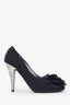 Pre-loved Chanel™ Black Satin Camellia Pumps Size 37