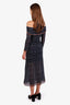 Jean Paul Gaultier Navy Floral Print Midi Dress Size M
