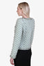 Balmain Mint Green Quilted Leather All Over Spike Jacket Size 36