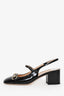 Gucci Black Patent Leather Horsebit Mary Jane Slingback Heels Size 37.5