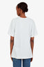 Gucci White Cotton Lip Stick Logo Printed SS T-Shirt Size L