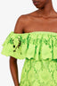 Self-Portrait Green Lace Off-Shoulder Mini Dress Size 2