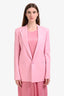 Saint Laurent 2021 Pink Wool Single Breasted Blazer Size 48
