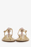 Pre-loved Chanel™ Gold Metallic Glitter CC T-Strap Sandals Size 36.5