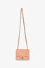 Pre-loved Chanel™ 2022 Pink Sakura Quilted Lambskin Mini Square Flap Bag