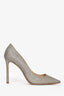 Jimmy Choo Silver Sparkle Heels Size 38.5