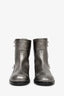Jimmy Choo Silver Metallic Leather 'Dondo' Boots Size 40