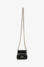 Pre-loved Chanel™ 2022+ Black Patent Leather Quilted Frame Clutch Flap with Chain