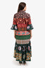 La Double J Red/Green Multicolour Printed Flare Sleeve 'Artemis' Maxi Dress Size XL