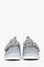 Miu Miu Grey Crystal Embellished Slip-On Sneakers Size 36.5