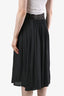 Lemaire Green Button Detail Pleated Skirt Size 42