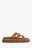 Celine Brown Leather Tippi Slides Size 37