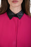 Gucci Fuchsia Pink/Black Silk Pleated Dress Size 38