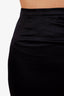 Balenciaga Black Silk Wool Textured Midi Skirt Size 34