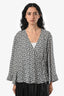 ALC Black/White Patterned Wrap 3/4 Sleeve Blouse Size 2
