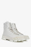 Jimmy Choo White Leather Lace-Up Boots Size 41.5