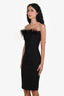 House of CB Black Feather Midi Bianca Dress Size XS