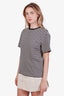 Theory Black/Cream Cotton Striped T-Shirt Size S