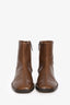 Lemaire Brown Piped Leather Zip Boots Size 37