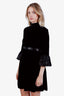 Miu Miu Black Velvet Sequin Midi Dress Size 38