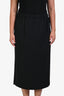 Sofie D'Hoore Black Elastic Waist Wool Long Skirt Size 44
