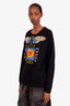 Gucci Black Logo Sequin Butterfly Embroidery Sweatshirt Size S