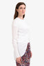 Brunello Cucinelli White Cotton Long Sleeve Button Front Cardigan Size L