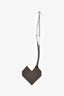 Hermès Grey/Brown Leather Heart Charm