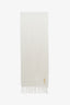 Saint Laurent Cream Wool YSL Logo Scarf