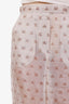 Max Mara Grey Silk Sheer Logo Midi Skirt Size 6