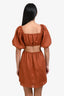 Faithful The Brand Brown Linen Midi Dress Size XS