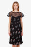 Red Valentino Black Polka-Dot Lace Midi Dress Size 42