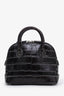 Balenciaga Black Croc Embossed Ville Mini Top Handle Bag With Strap