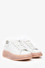 Alexander McQueen White/Light Pink Platform Sneakers Size 36.5
