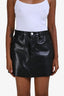 Frame Black Recycled Leather Mini Skirt Size 27