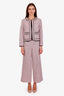 Maje Pink Tweed Pattern Evening Jacket + Pant Set Size 38 and 42