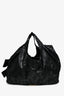 Valentino Black Python Embossed Leather Nuage Bow Hobo Bag